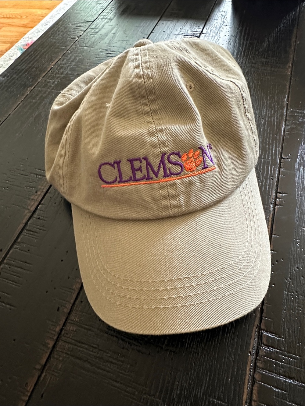 Clemson Embroidered Khaki Baseball Cap